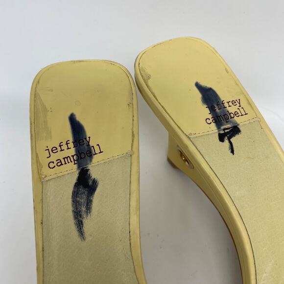 Jeffrey Campbell Women's Yellow Square Toe Mule Heels Size 7 - Picture 9 of 15